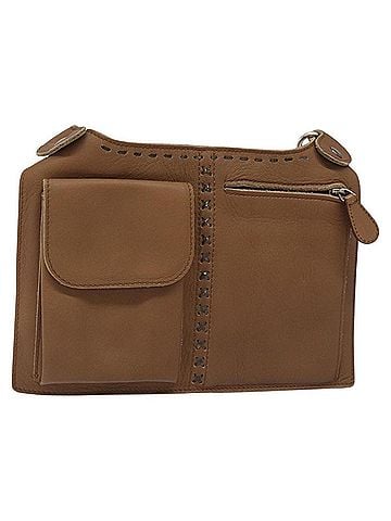 Bottega Veneta Brown Leather Clutch Bag (view 1)