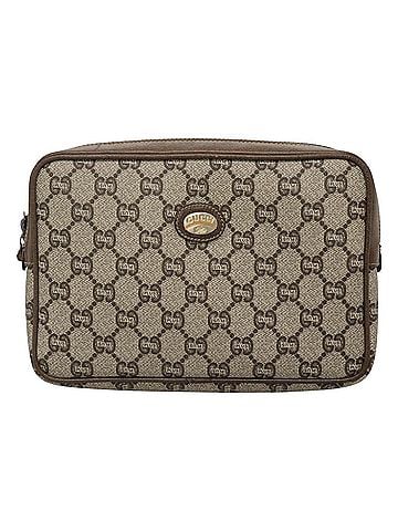 Gucci Gg Supreme Beige Canvas Clutch Bag (view 1)