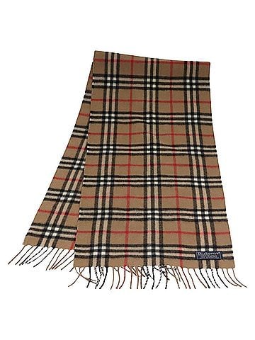 Burberry Nova Check Brown Cashmere Scarf (view 1)