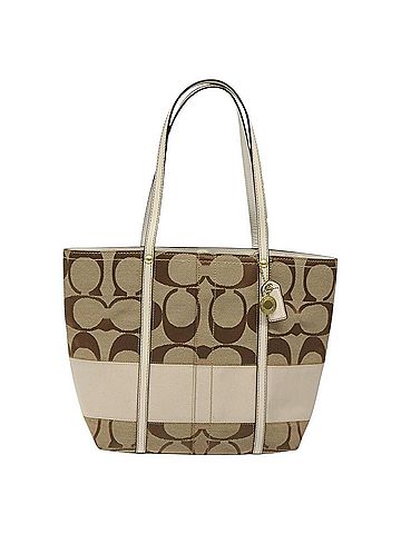 Coach Signature Beige Canvas Tote Bag (view 1)
