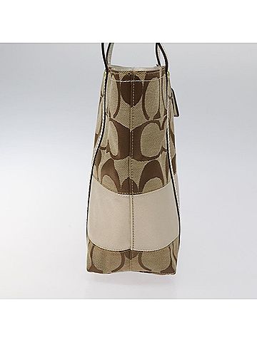 Coach Signature Beige Canvas Tote Bag (view 2)