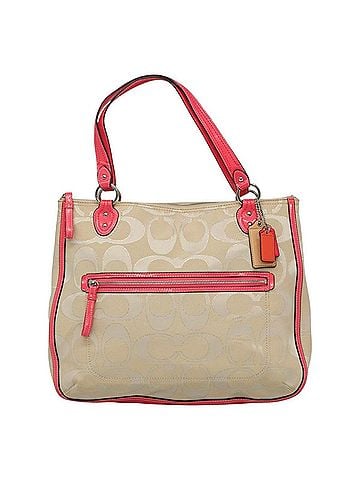 Coach Poppy Beige Canvas Tote Bag (view 1)