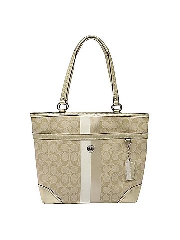 Coach Signature Gold Canvas Tote Bag (view 1)
