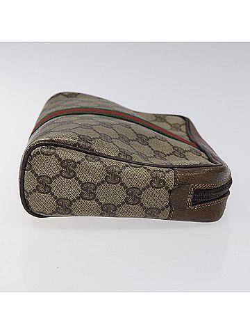 Gucci Ophidia Beige Canvas Clutch Bag (view 2)