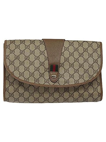 Gucci Sherry Beige Canvas Clutch Bag (view 1)