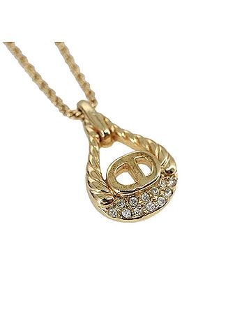 Dior Cd Gold Metal Necklace Jewelry (view 2)