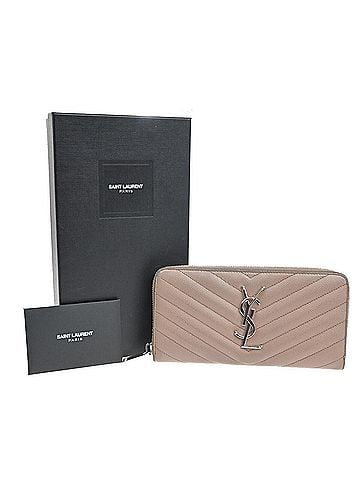 Saint Laurent Ysl Line Brown Leather Wallet (view 1)