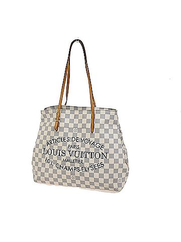 Louis Vuitton Hippo White Canvas Tote Bag (view 1)