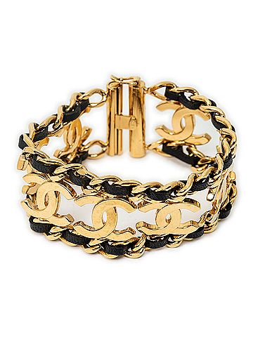 Chanel CC Interlaced Chain Wide Bracelet  (view 1)