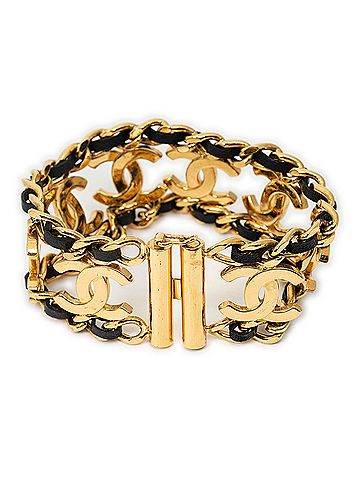 Chanel CC Interlaced Chain Wide Bracelet  (view 2)