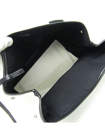 Balenciaga Navy Cabas White Canvas Handbag (view 2)