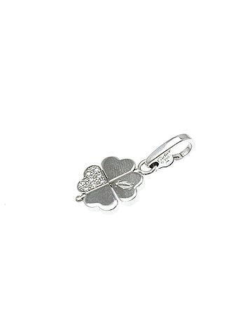 Cartier Clover Diamond Silver White Gold Necklace Jewelry (view 1)