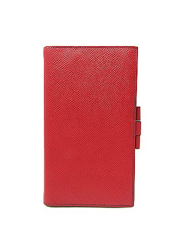 Hermès Agenda Cover Red Leather Wallet (view 1)