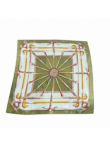Hermès Green Multi-Color Silk Scarf (view 1)