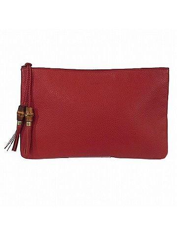 Gucci Red Color Leather Clutch Bag (view 1)
