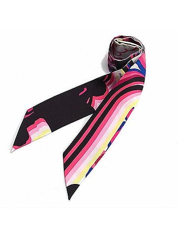 Hermès Twilly Black Multi-Color Pink Silk Scarf (view 2)