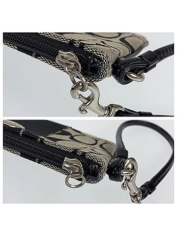 Coach Signature Black Canvas Pouch (view 2)
