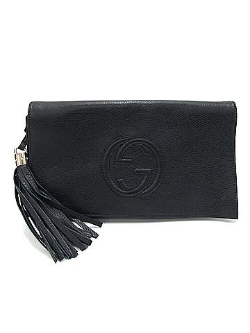 Gucci Black Leather Clutch Bag (view 1)