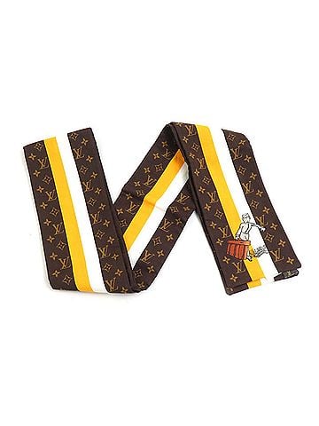 Louis Vuitton Brown White Yellow Cotton Scarf (view 1)