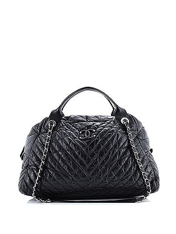 Chanel Soft Bowling Bag Chevron Aged Calfskin Large (view 1)