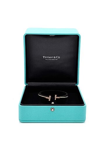 Tiffany & Co. T Wire Bracelet 18K Yellow Gold and Diamonds (view 2)