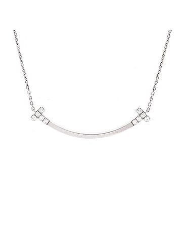Tiffany & Co. T Smile Pendant Necklace 18K White Gold with Diamonds Medium (view 1)