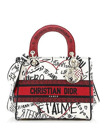 Christian Dior Lady D-Lite Bag Embroidered Canvas Medium (view 1)