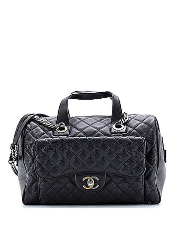 Chanel Casual Pocket Bowling Bag Quilted Goatskin Medium (view 1)