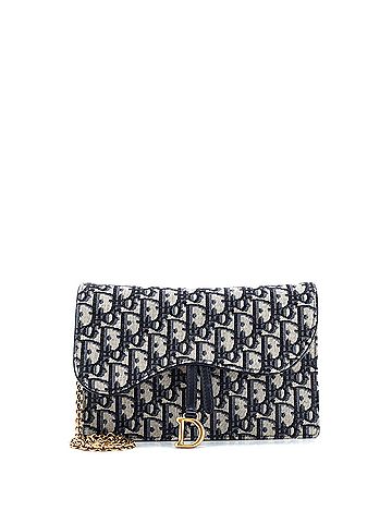 Christian Dior Saddle Chain Clutch Oblique Canvas (view 1)