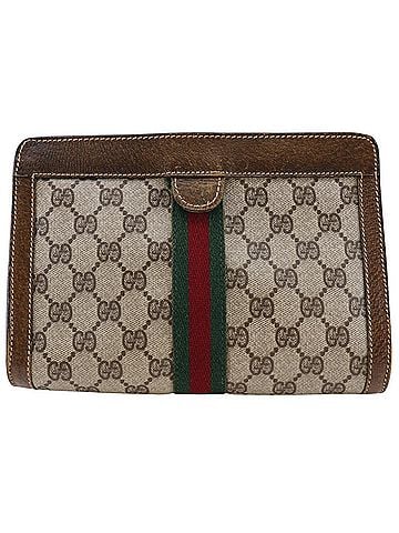 Gucci Brown Gg Supreme Clutch Bag (view 1)