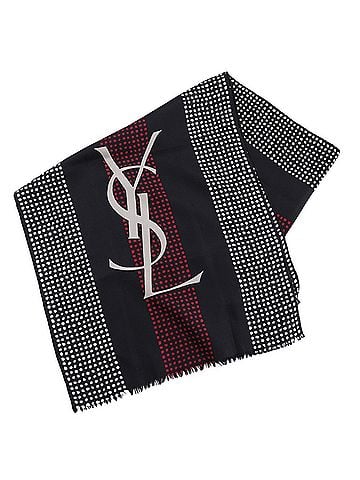 Yves Saint Laurent Black Silk Scarf (view 1)