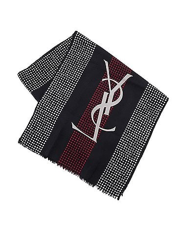 Yves Saint Laurent Black Silk Scarf (view 2)