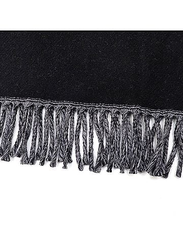 Gucci Black Gray Wool Cashmere Shawl (view 2)