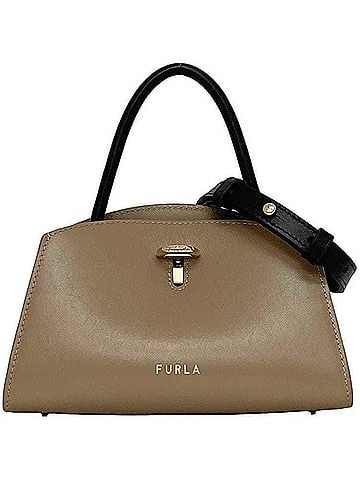 FURLA Beige White Leather Handbag Shoulder Bag (view 1)