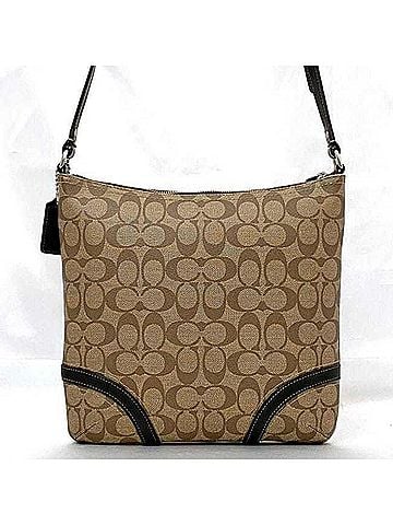 Coach Beige Brown Pvc Leather Shoulder Bag (view 2)