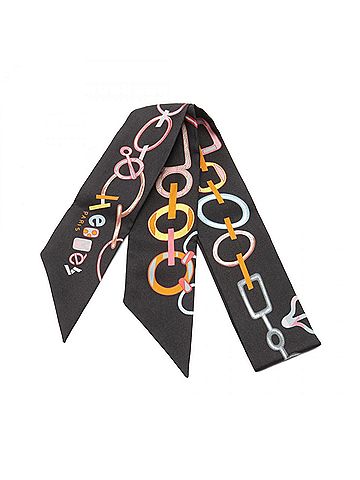 Hermès Black Silk Scarf (view 2)