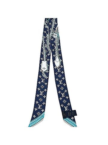Louis Vuitton Blue Gray Silk Scarf (view 2)