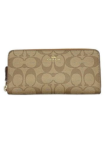 Coach Signature Brown Pvc Wallet (Bi-Fold) (view 1)