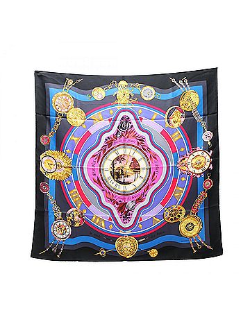 Hermès Black Multi-Color Silk Scarf (view 1)
