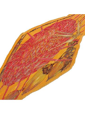 Hermès Orange Yellow Silk Scarf (view 2)