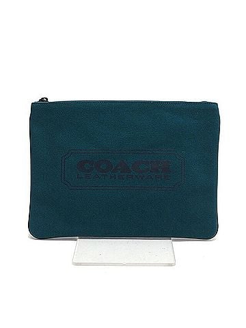 Coach Black Dark Green Canvas Clutch Bag Pouch (view 1)