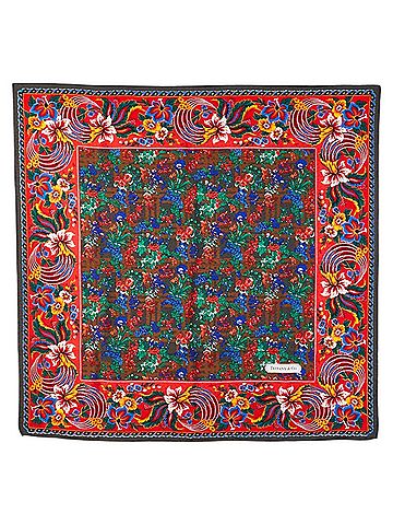 Tiffany & Co. Multi-Color Red Color Silk Scarf (view 1)