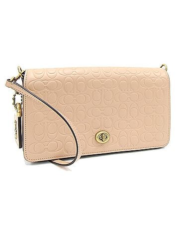 Coach Signature Beige Leather Shoulder Bag (view 1)