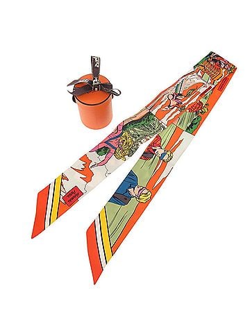 Hermès Orange Silk Scarf (view 1)