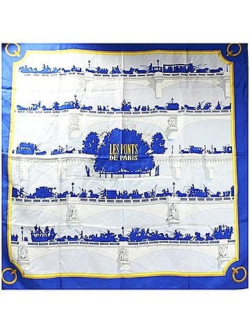 Hermès Blue Light Blue Silk Scarf (view 2)