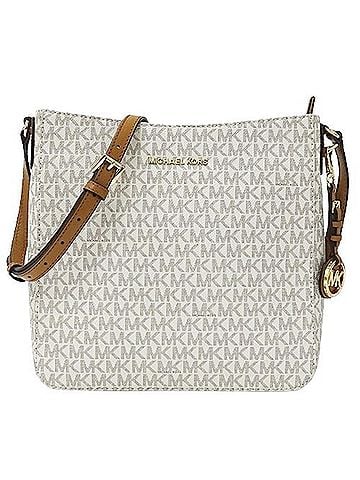 Michael Kors Brown White Pvc Shoulder Bag (view 1)
