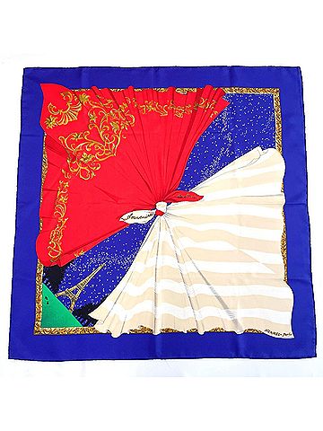 Hermès Blue Silk Scarf (view 1)