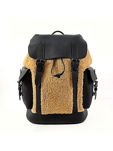 Coach Black Brown Leather Backpack (view 1)