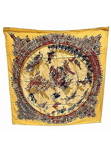 Hermès Multi-Color Yellow Silk Scarf (view 1)
