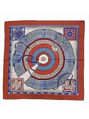 Hermès Red Color Silk Scarf (view 1)